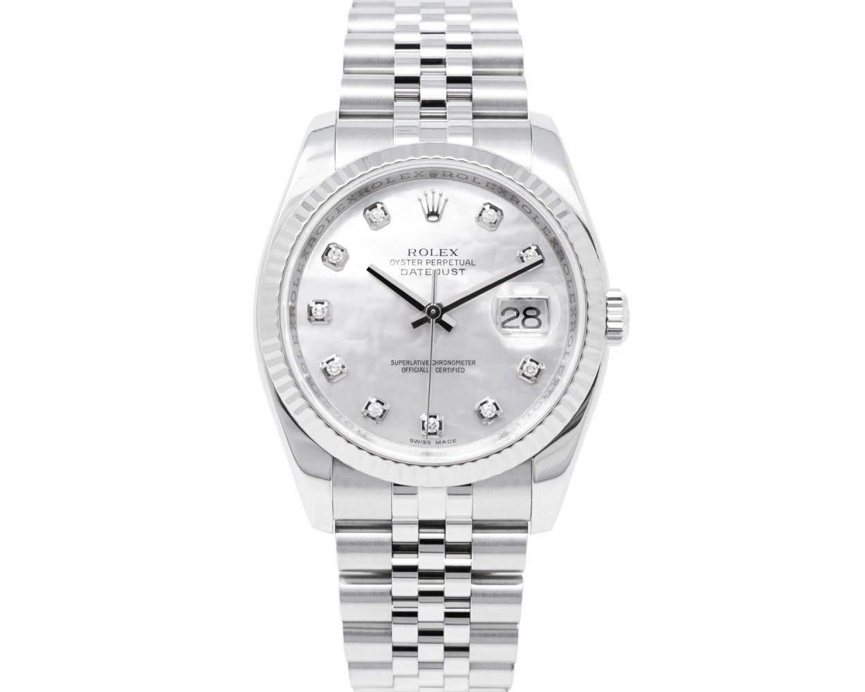 Rolex Datejust 36mm 116243 White Mother of Pearl Diamond