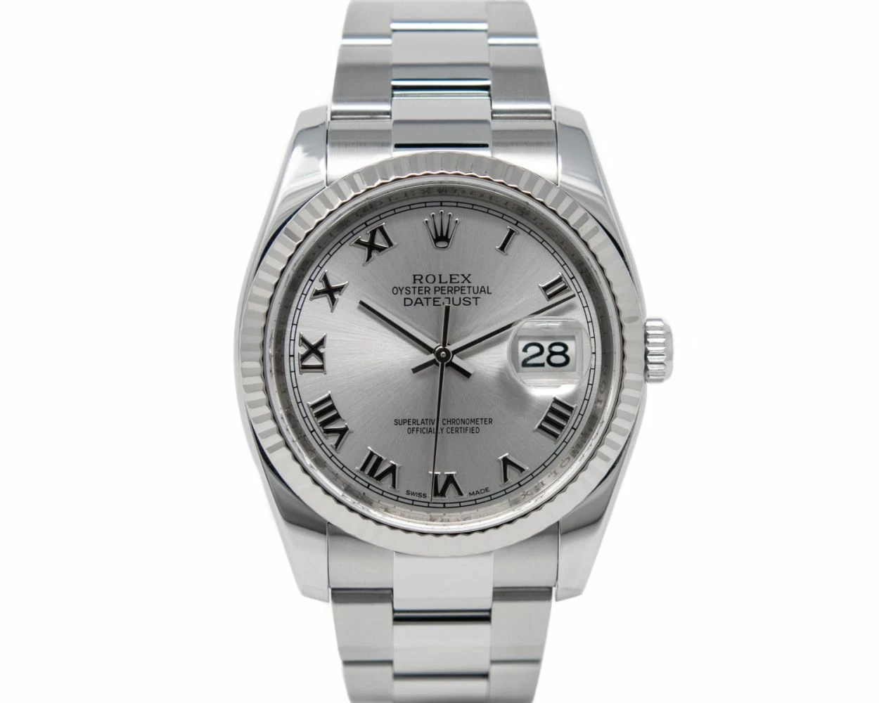 Rolex datejust shop rhodium roman dial