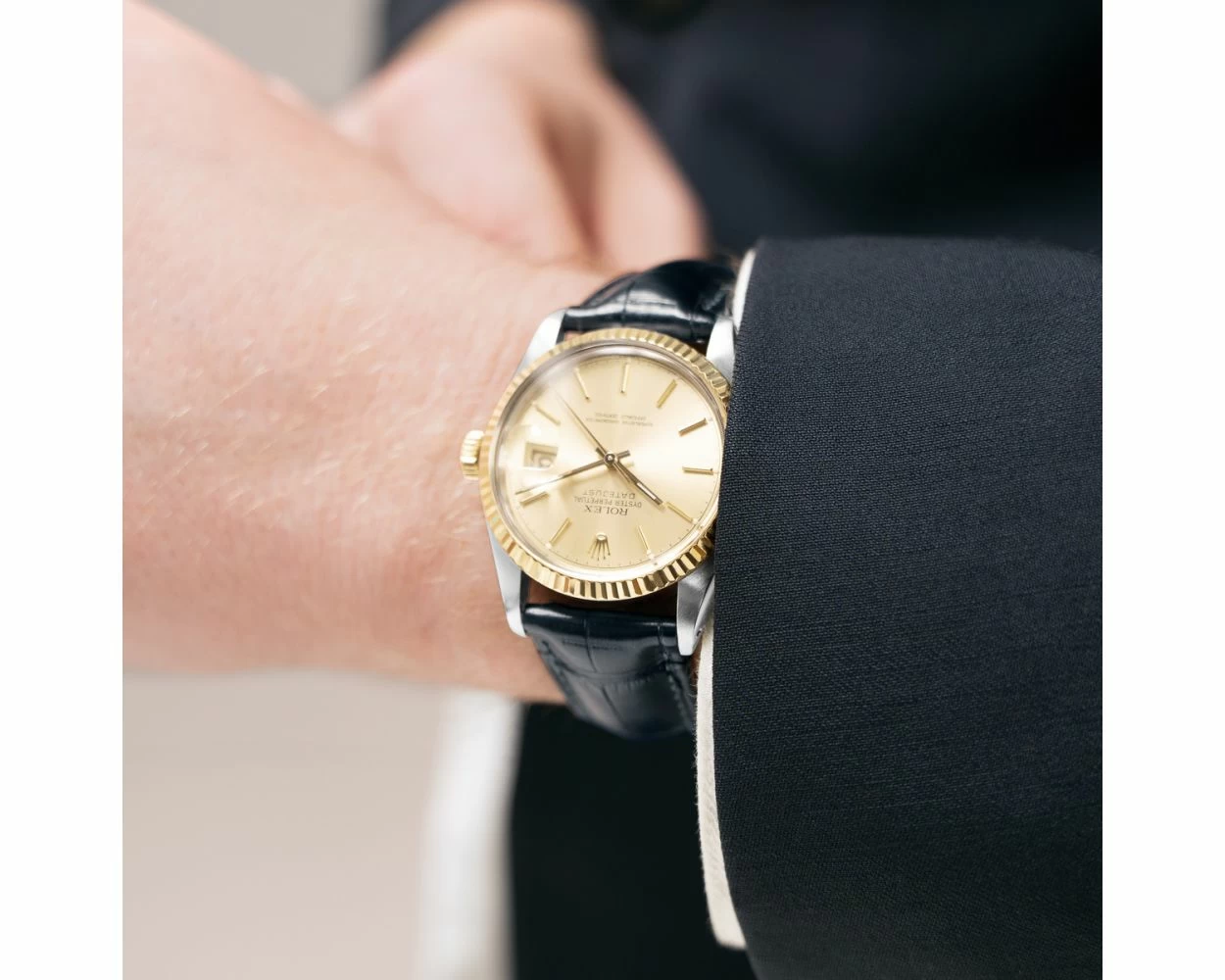 Rolex datejust 36 leather strap on sale