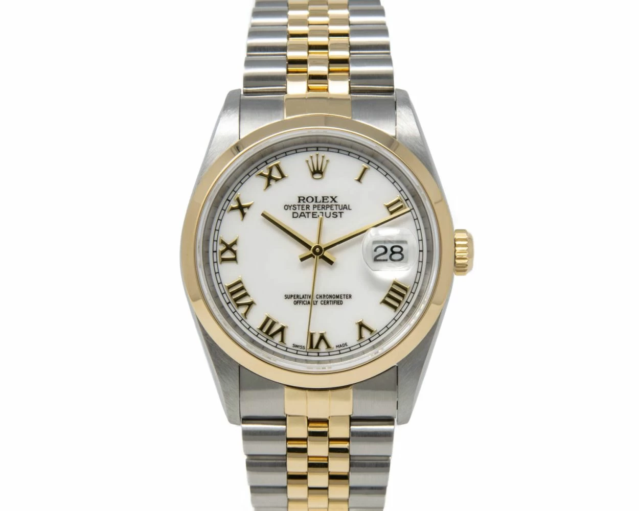 Used white cheap gold rolex