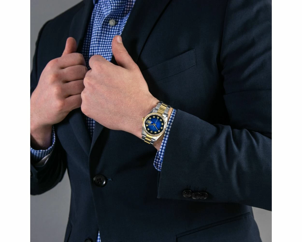 Ass Konkurrere klassekammerat Rolex Men's Datejust 36 Blue Vignette Diamond 16233 Wristwatch For Sale