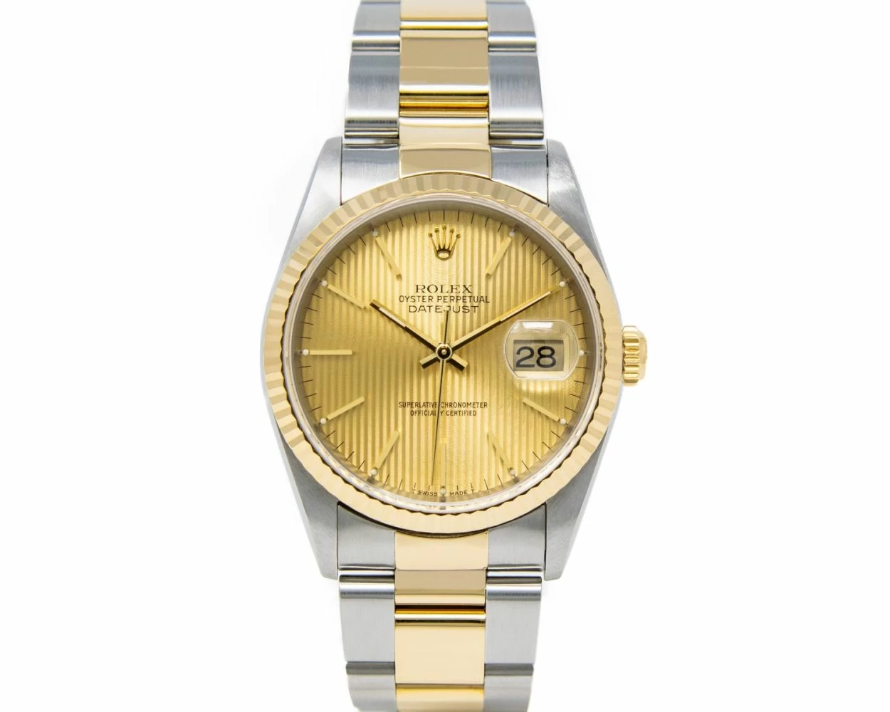 Buy Genuine Used Rolex Datejust 36 16233 Watch Champagne Tapestry Dial SKU 4786