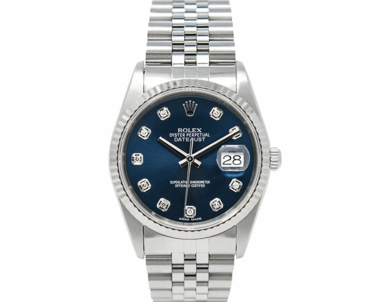 Buy Genuine Used Rolex Datejust 36 16234 Watch Blue Dial SKU 2370