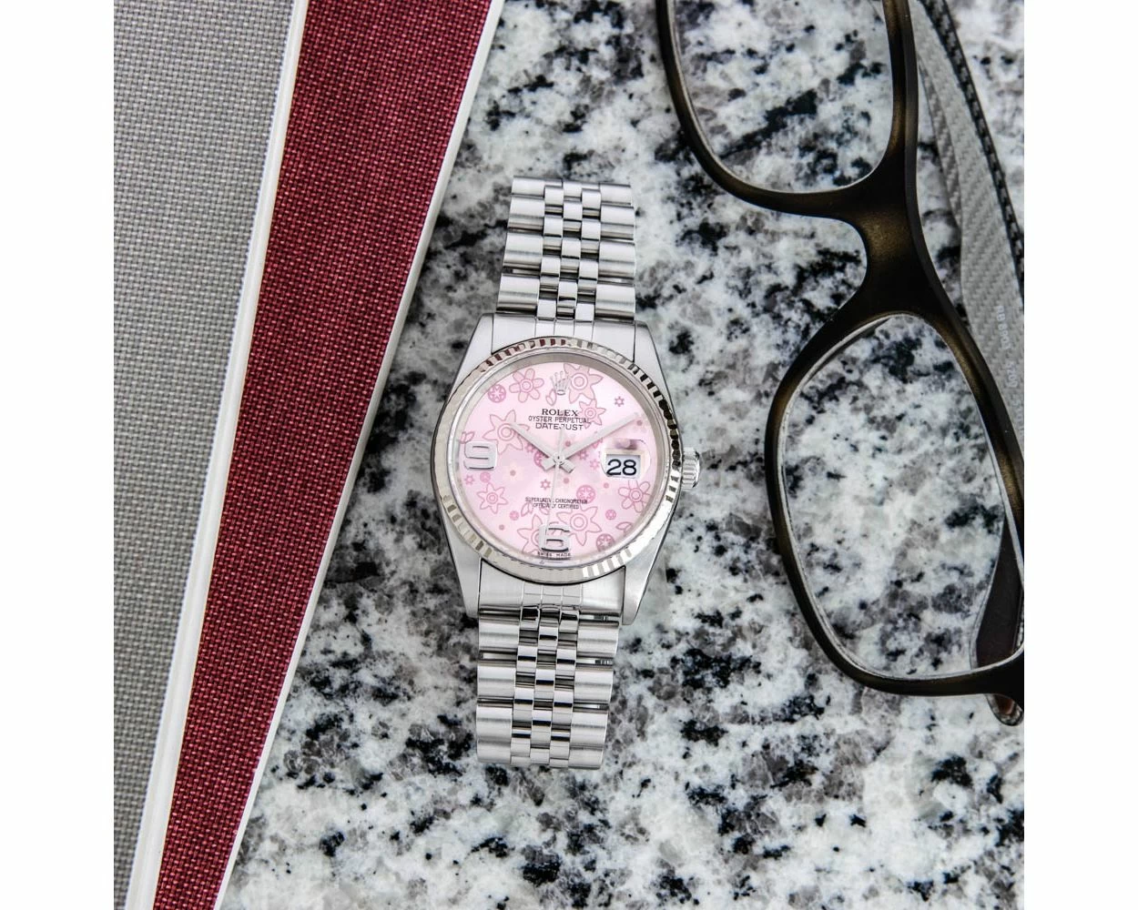 Rolex pink flower face top