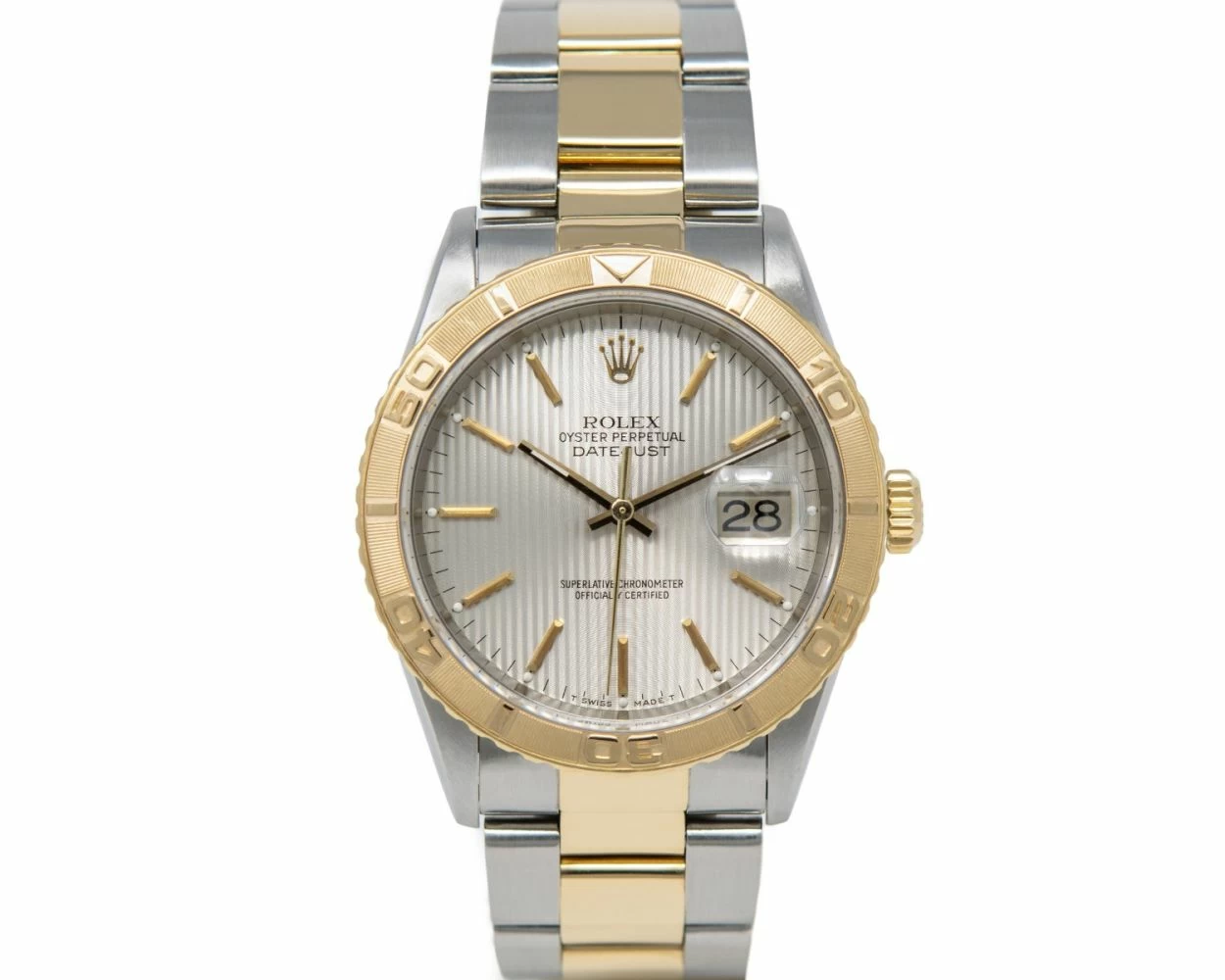 Buy Genuine Used Rolex Datejust 36 16263 Watch Silver Tapestry Dial SKU 5156