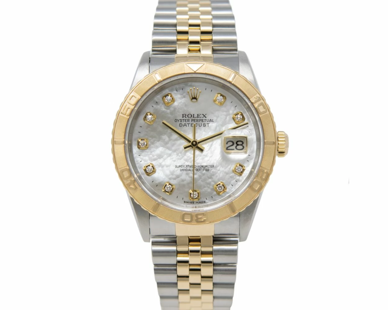Rolex datejust two discount tone mother of pearl