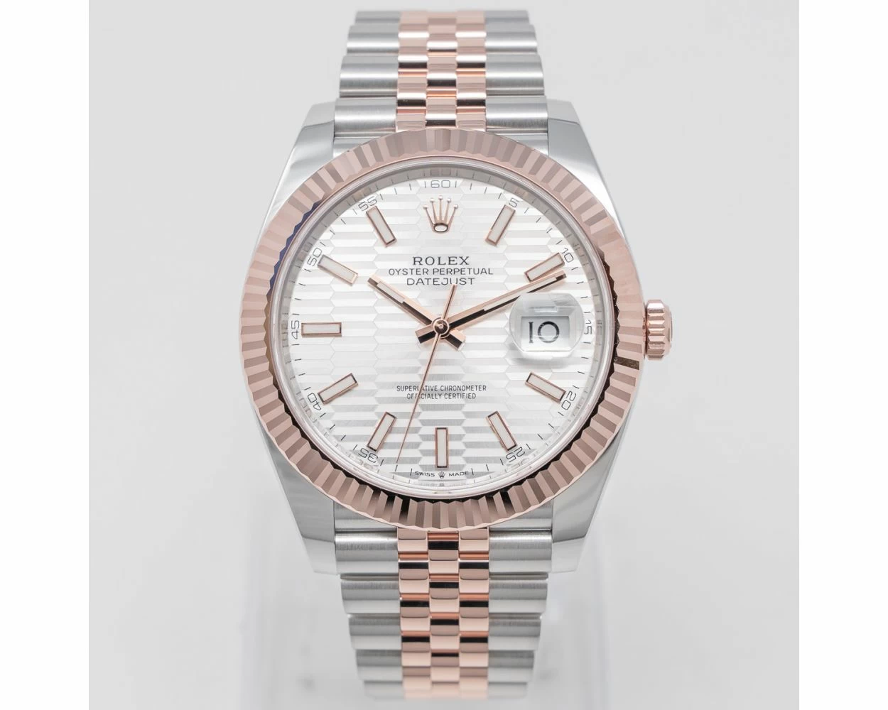 Rolex datejust 41 rose gold and steel store
