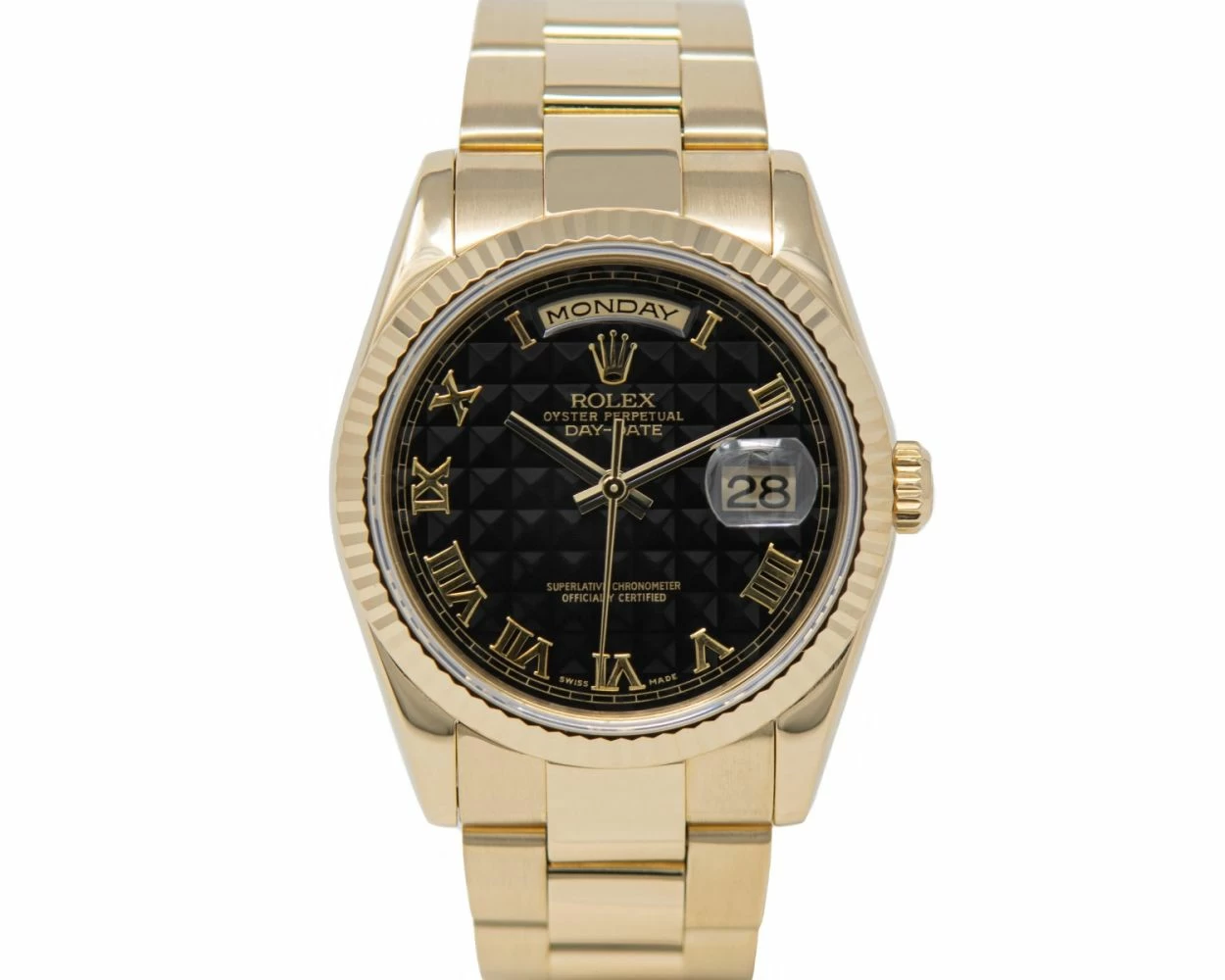 Rolex day date black gold on sale