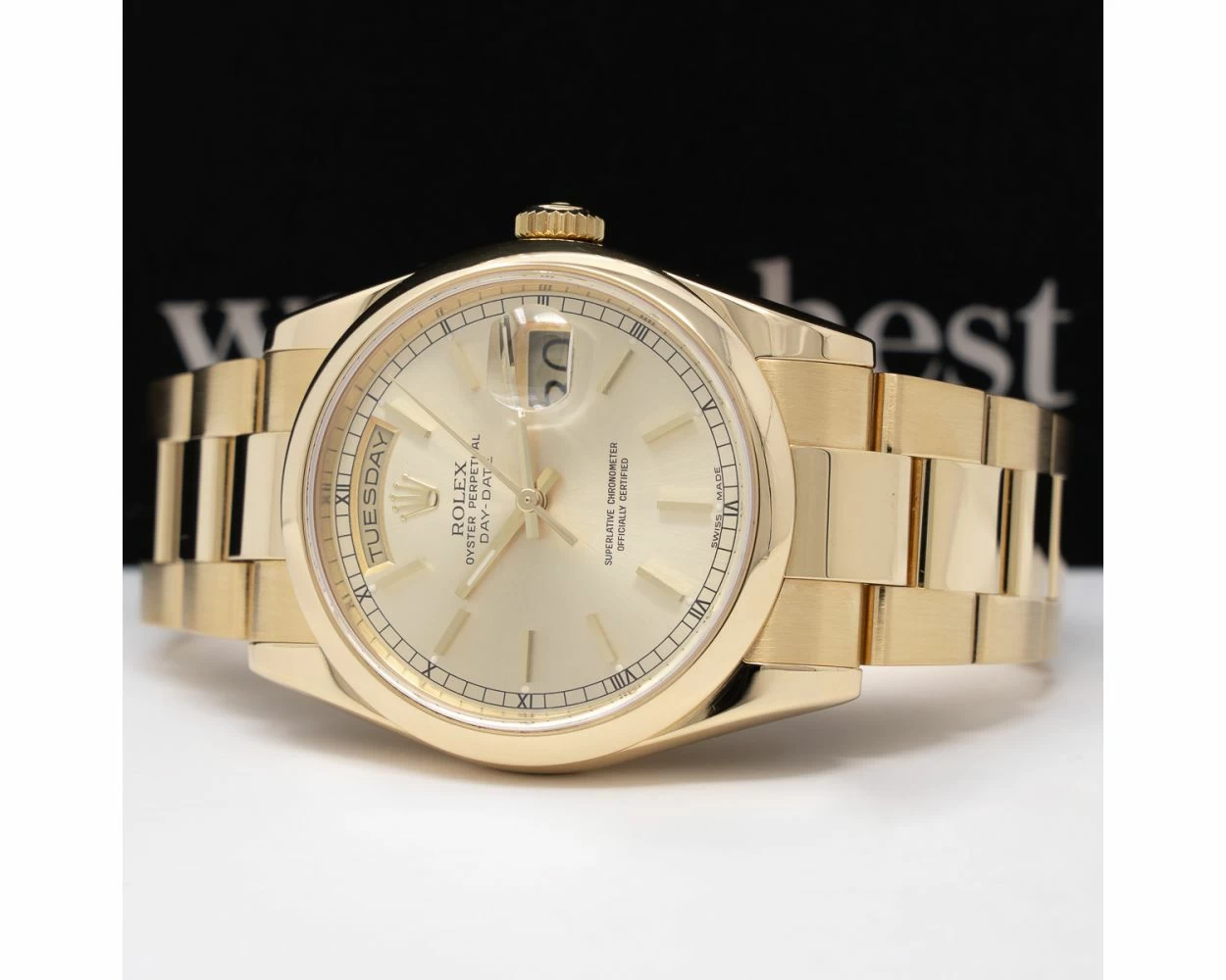 Buy Genuine Used Rolex Day Date 36 118208 Watch Champagne Dial SKU 3315