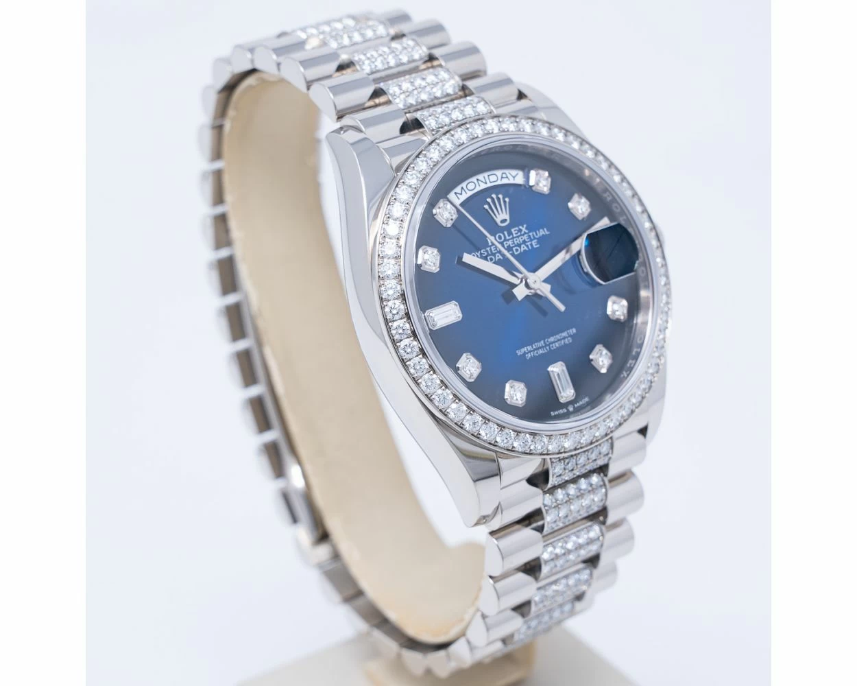Buy Genuine Used Rolex Day-Date 36 128349RBR Watch - Blue Ombré Dial | SKU  6499