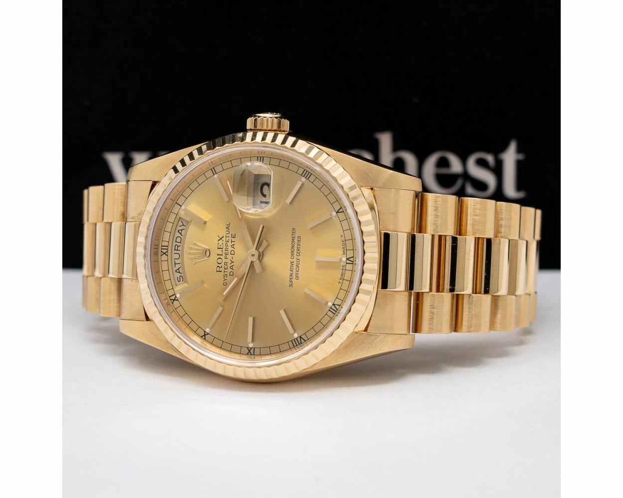 1993 Rolex Day Date 36 President Bracelet Yellow Gold Champagne Dial 18238 Watch Only