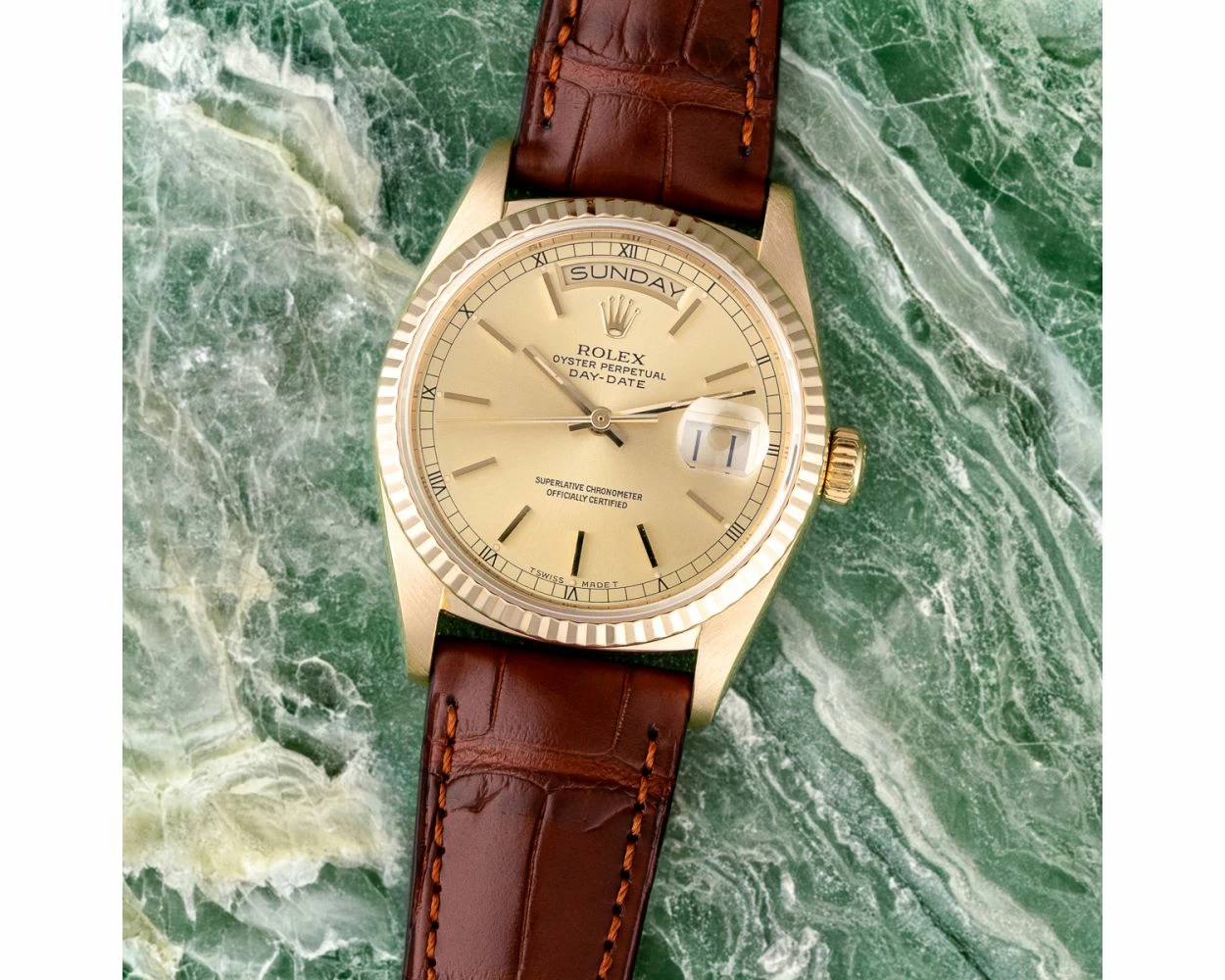Buy Genuine Used Rolex Day Date 36 18238 Watch Champagne Dial SKU 10055