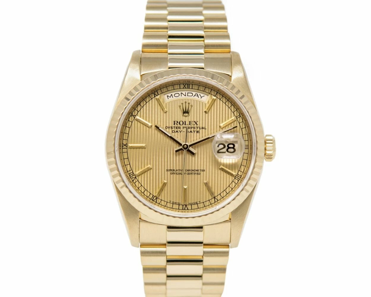 Rolex champagne tapestry dial deals