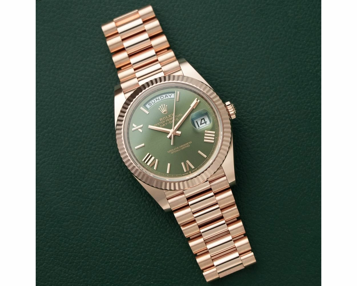 Rolex day date 40 green dial price online