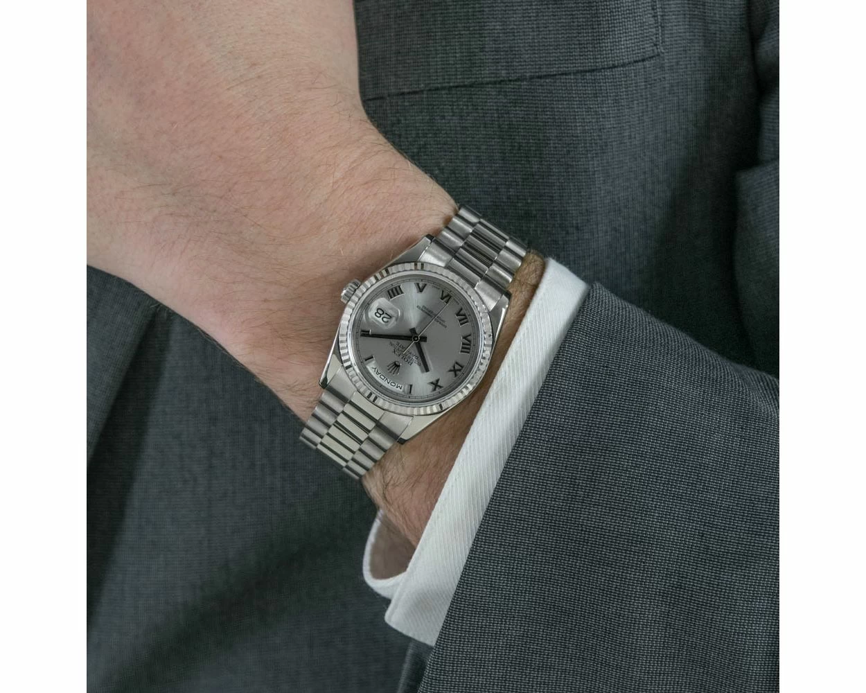 Presidential rolex silver shop