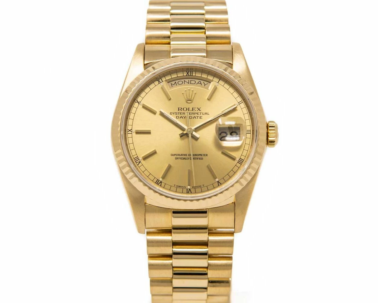 Buy Genuine Used Rolex Day Date 36 18038 Watch Champagne Dial SKU 3195
