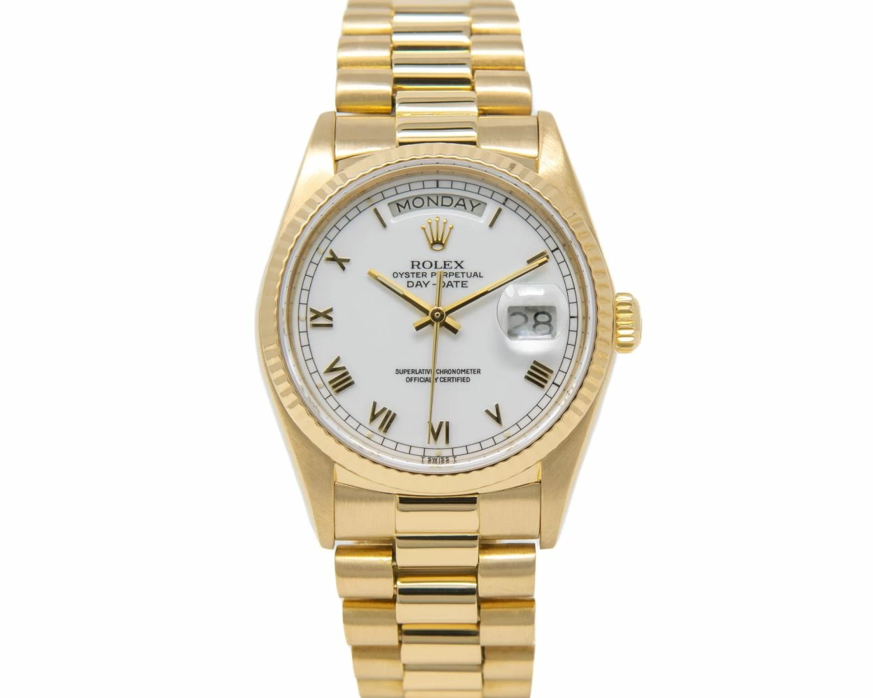 Buy Genuine Used Rolex Day Date 36 18038 Watch White Dial SKU 4565