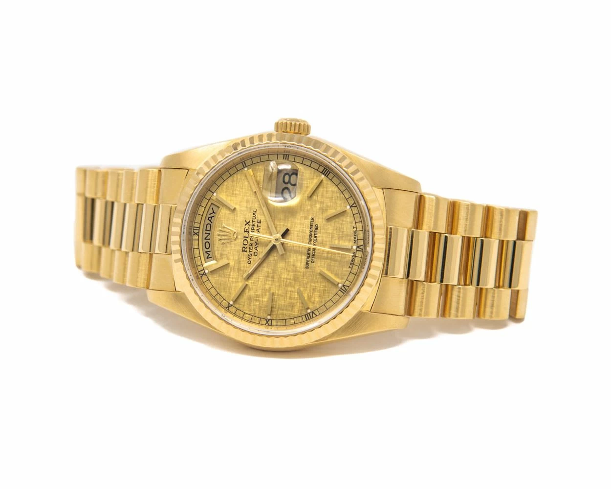 Rolex Day Date Champagne 18238 Yellow Gold Watch Used Mens Bob s Watches