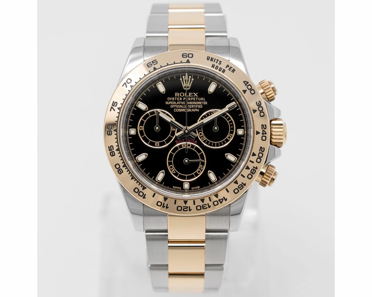 Rolex Cosmograph Daytona Black Dial Steel Gold 116503