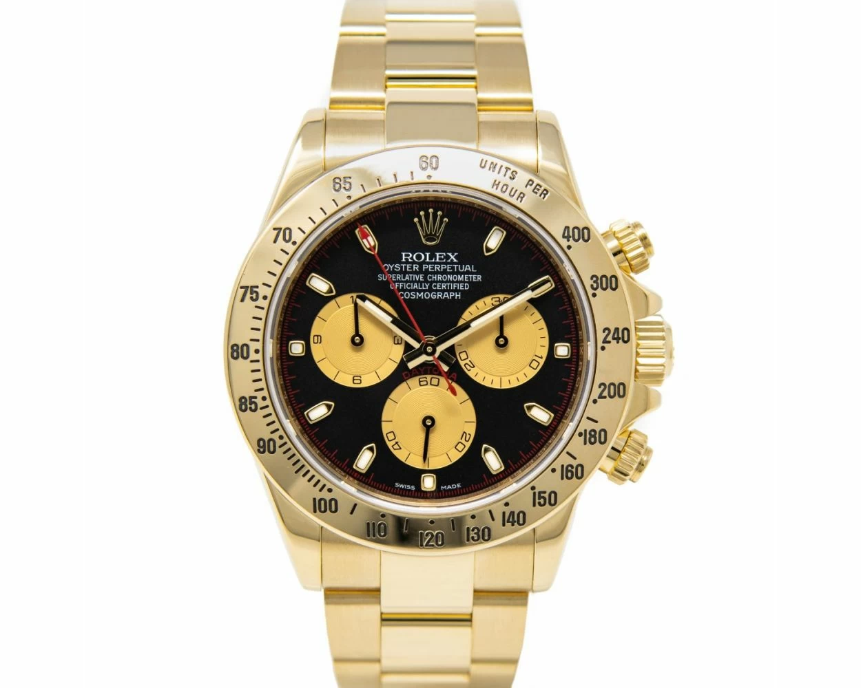 Buy Genuine Used Rolex Cosmograph Daytona 116528 Watch Black Champagne Dial SKU 3131