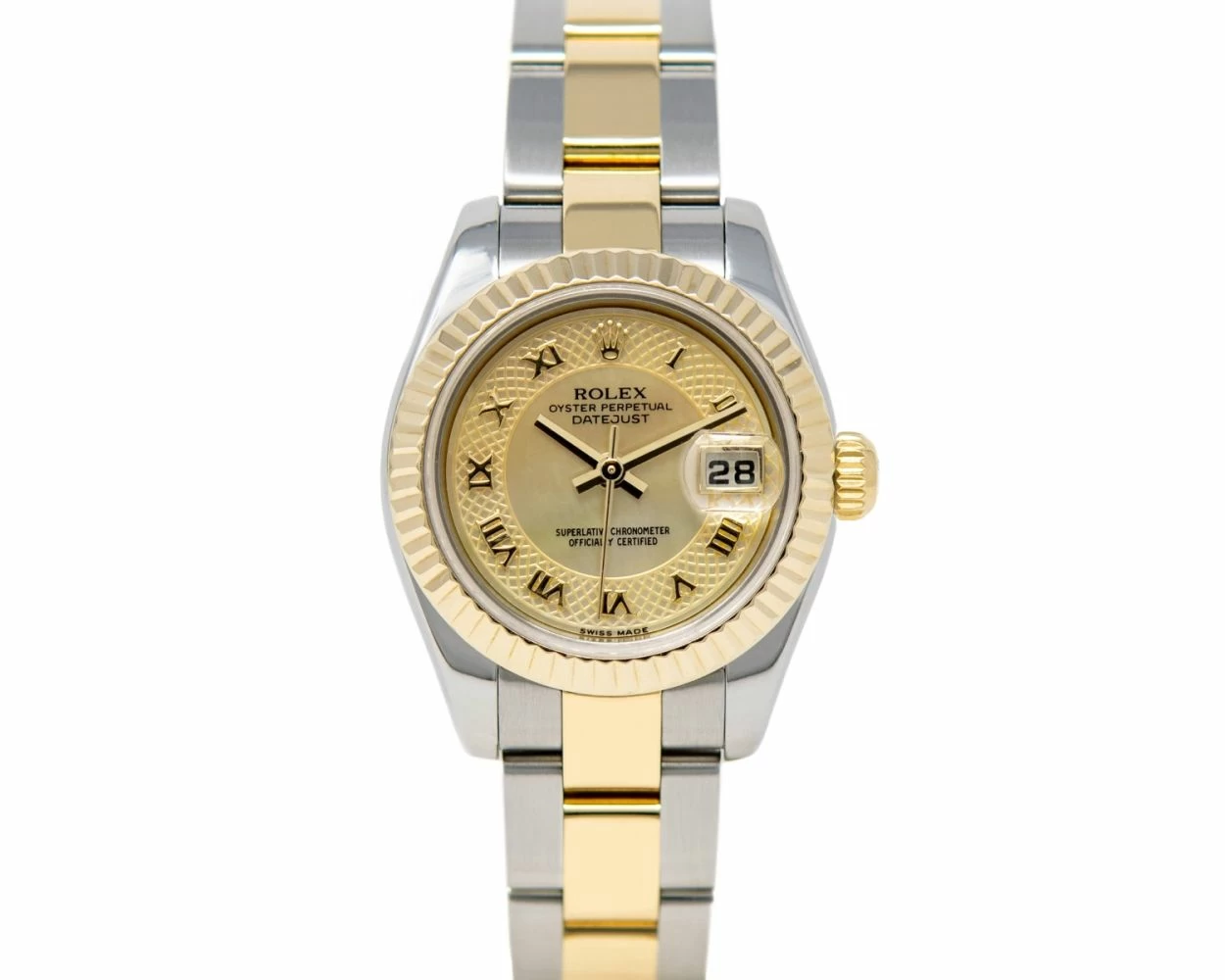 Buy Genuine Used Rolex Lady Datejust 26 179173 Watch Decorated Champagne Mother of Pearl Dial SKU 3116