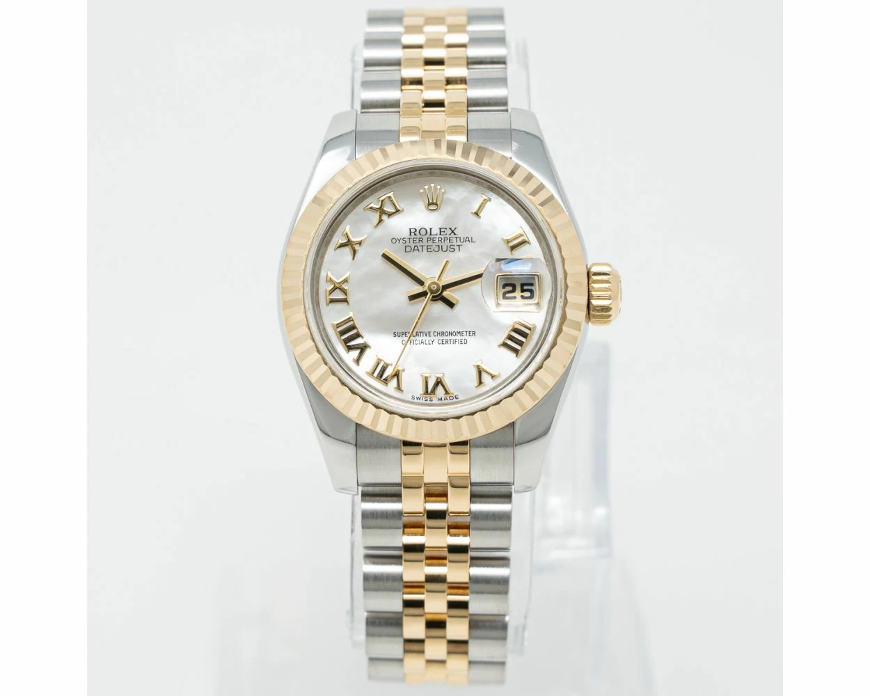 Rolex Lady Datejust Mother of Pearl Roman Dial Steel Gold 179173