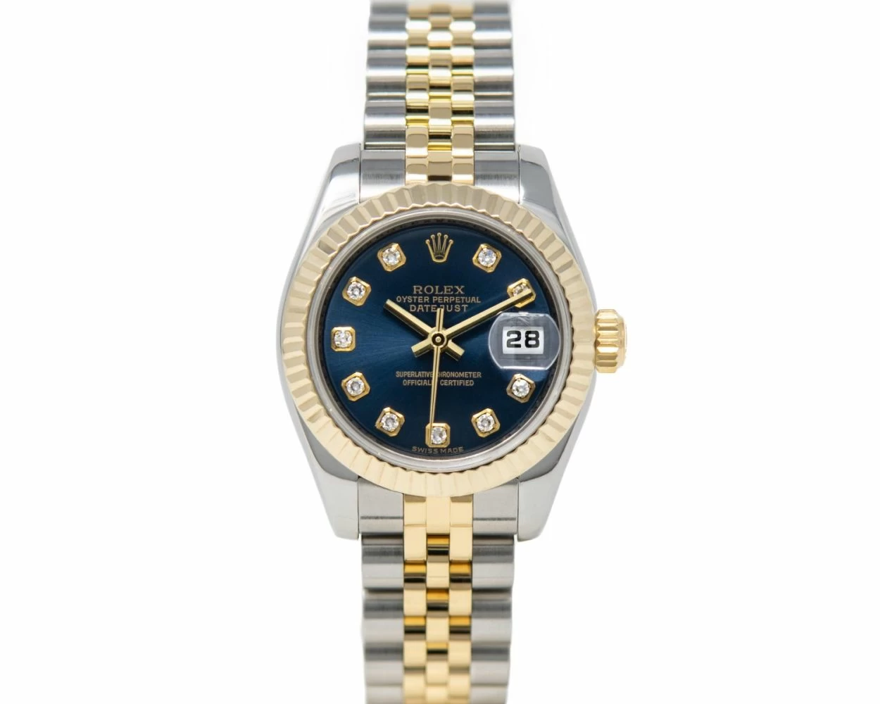 Buy Genuine Used Rolex Lady Datejust 26 179173 Watch Blue Dial SKU 5287