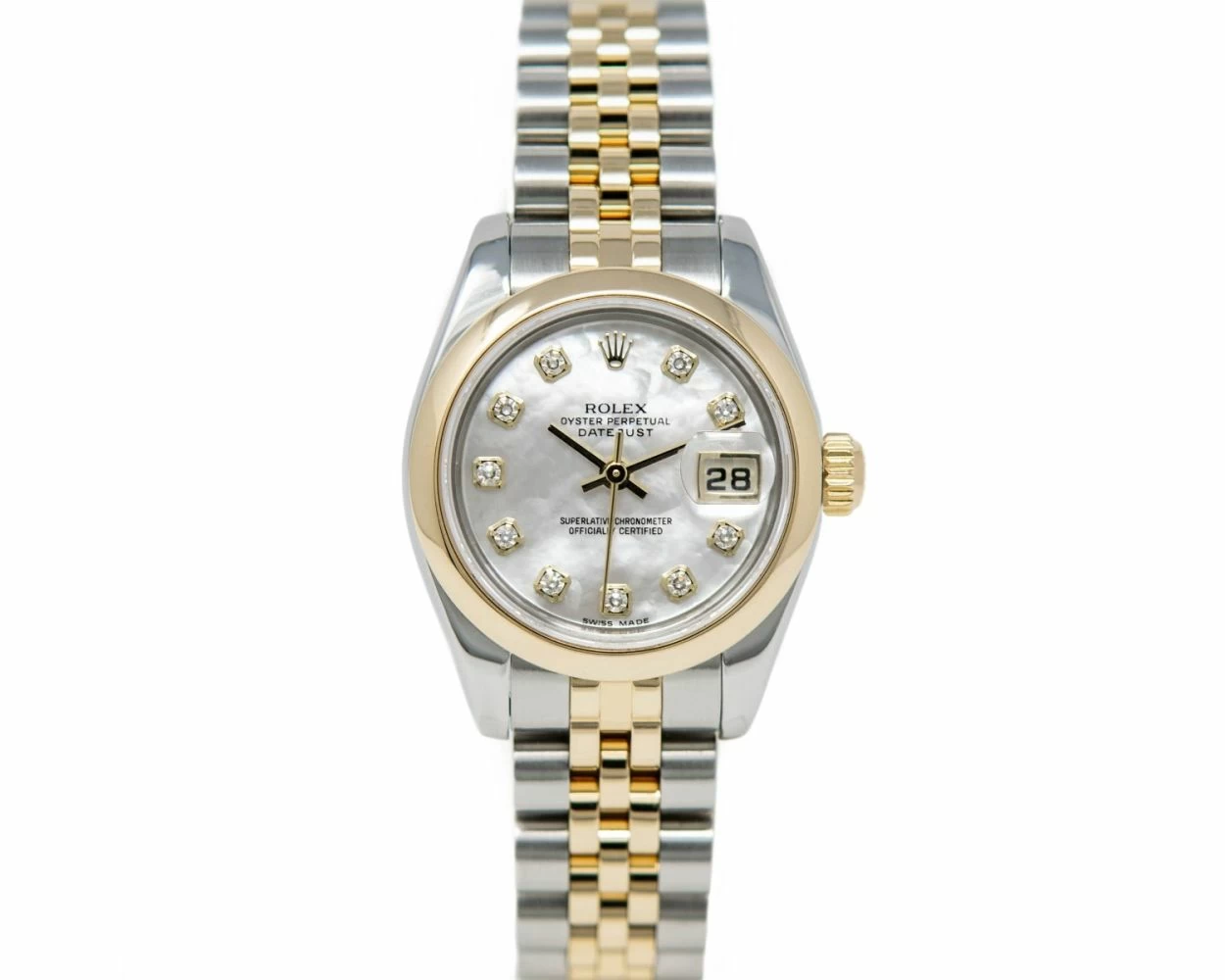 Rolex Lady-Datejust, Mother of Pearl Diamond Dial, Steel & Gold, 179163