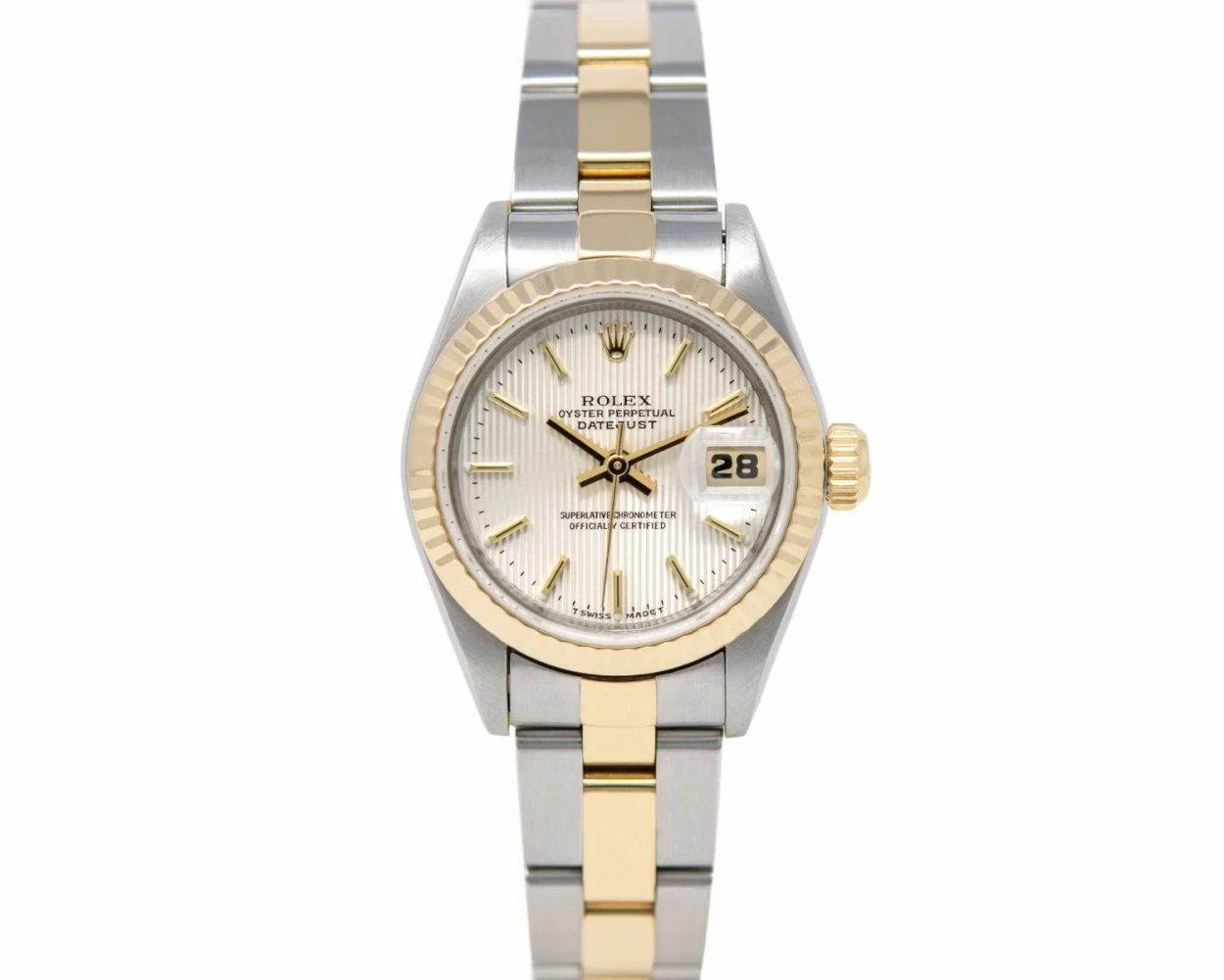 Buy Genuine Used Rolex Lady Datejust 26 69173 Watch Silver Tapestry Dial SKU 3727