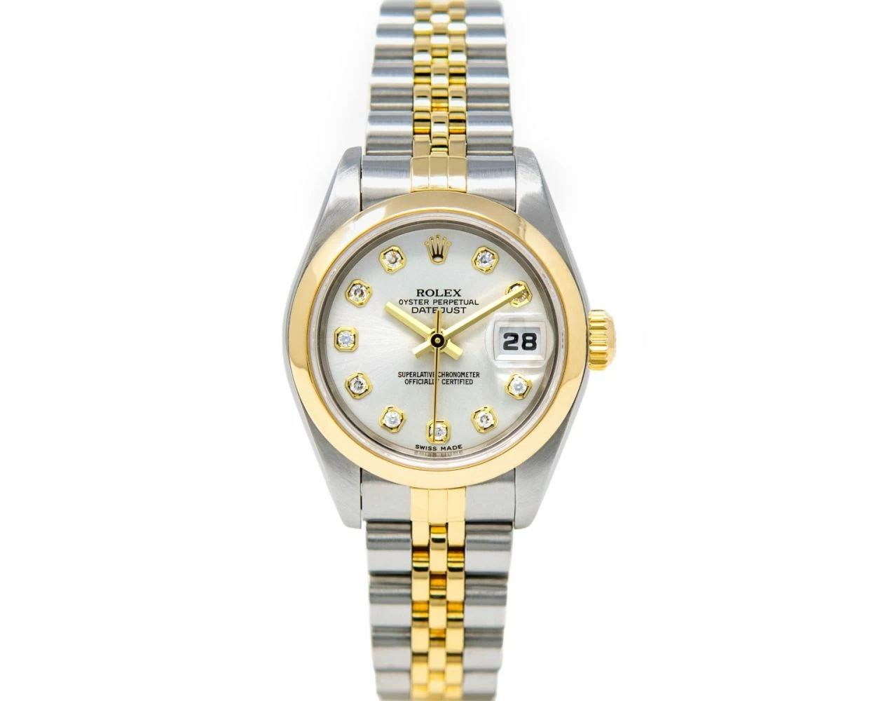 Ladies silver online rolex watch