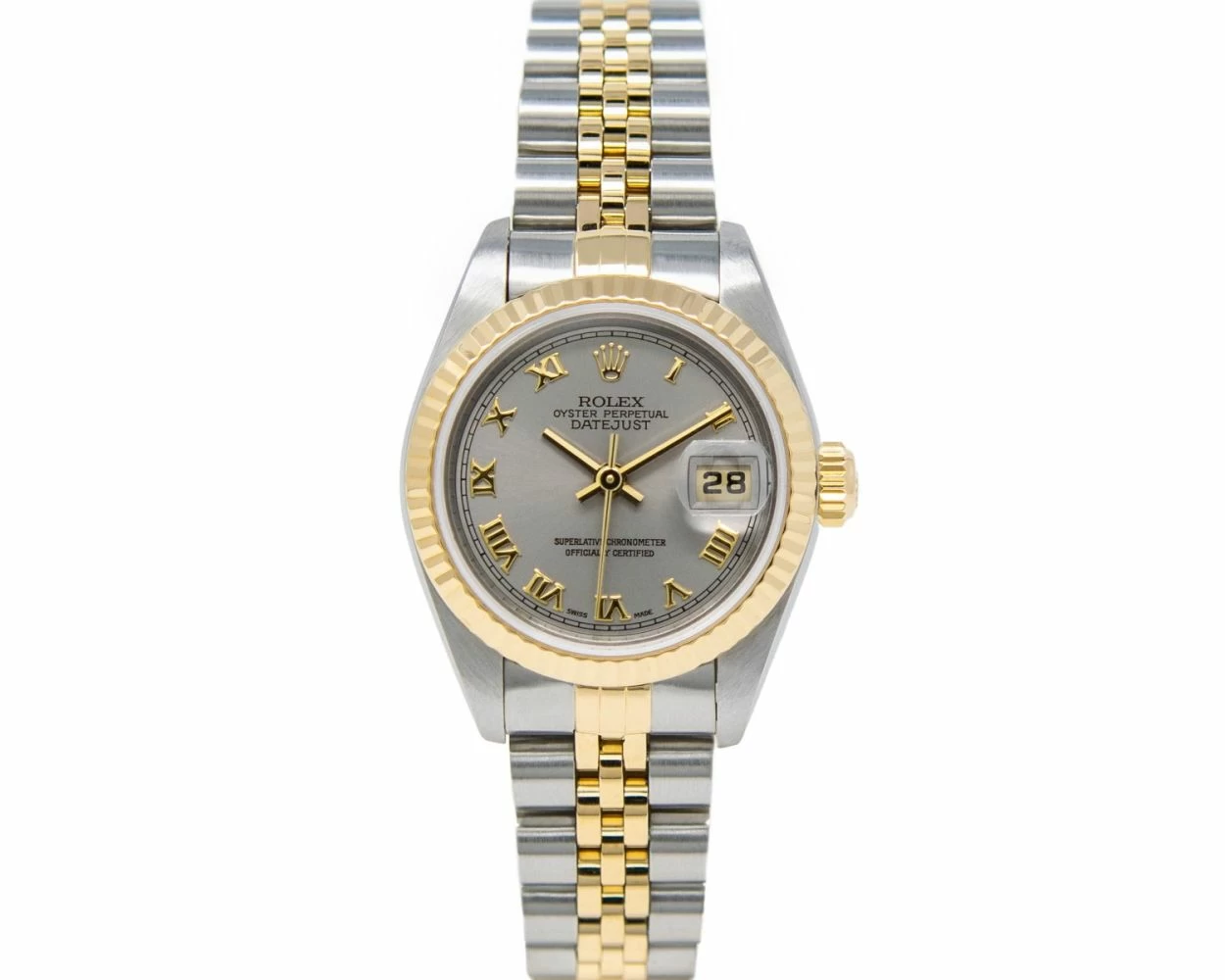 Rolex Lady Datejust 28 White Gold/Steel Silver Diamond IX Dial