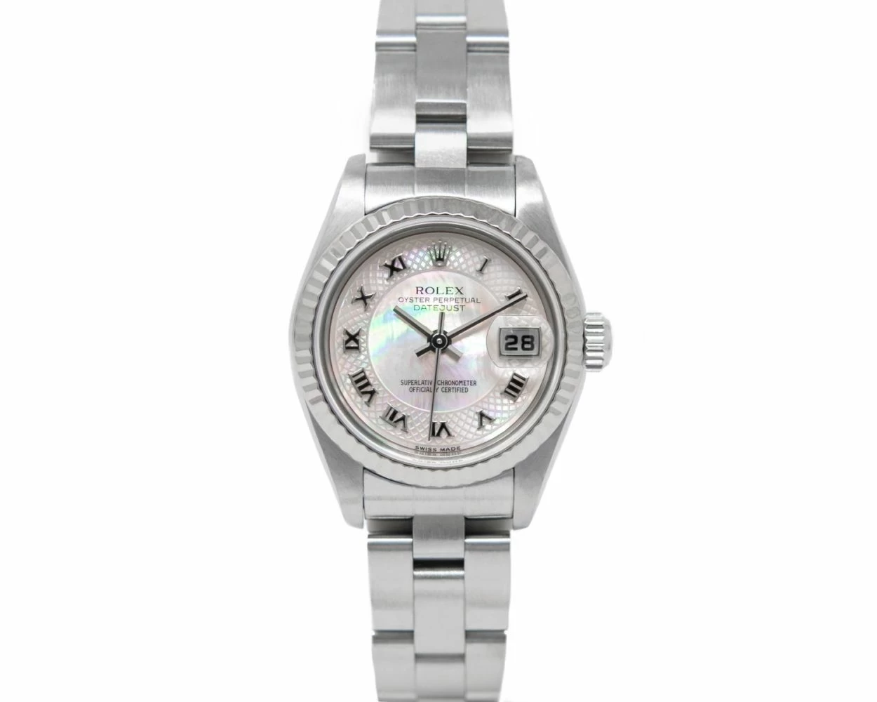 Buy Genuine Used Rolex Lady Datejust 26 79174 Watch Decorated Pink Mother of Pearl Dial SKU 1630