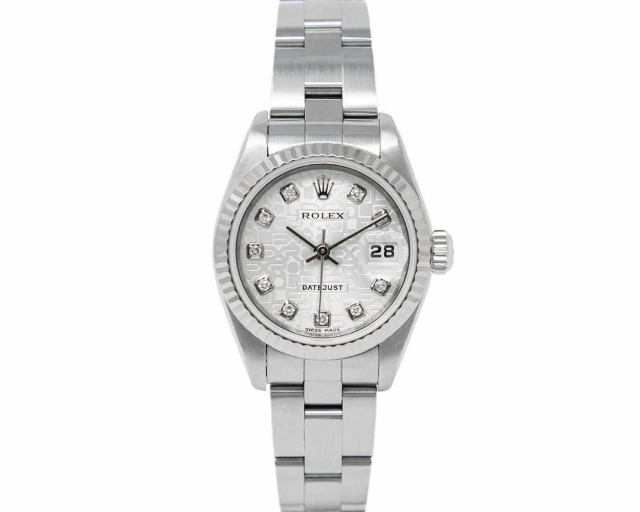 Rolex Lady Datejust Silver Jubilee Diamond Dial Steel White Gold 79174