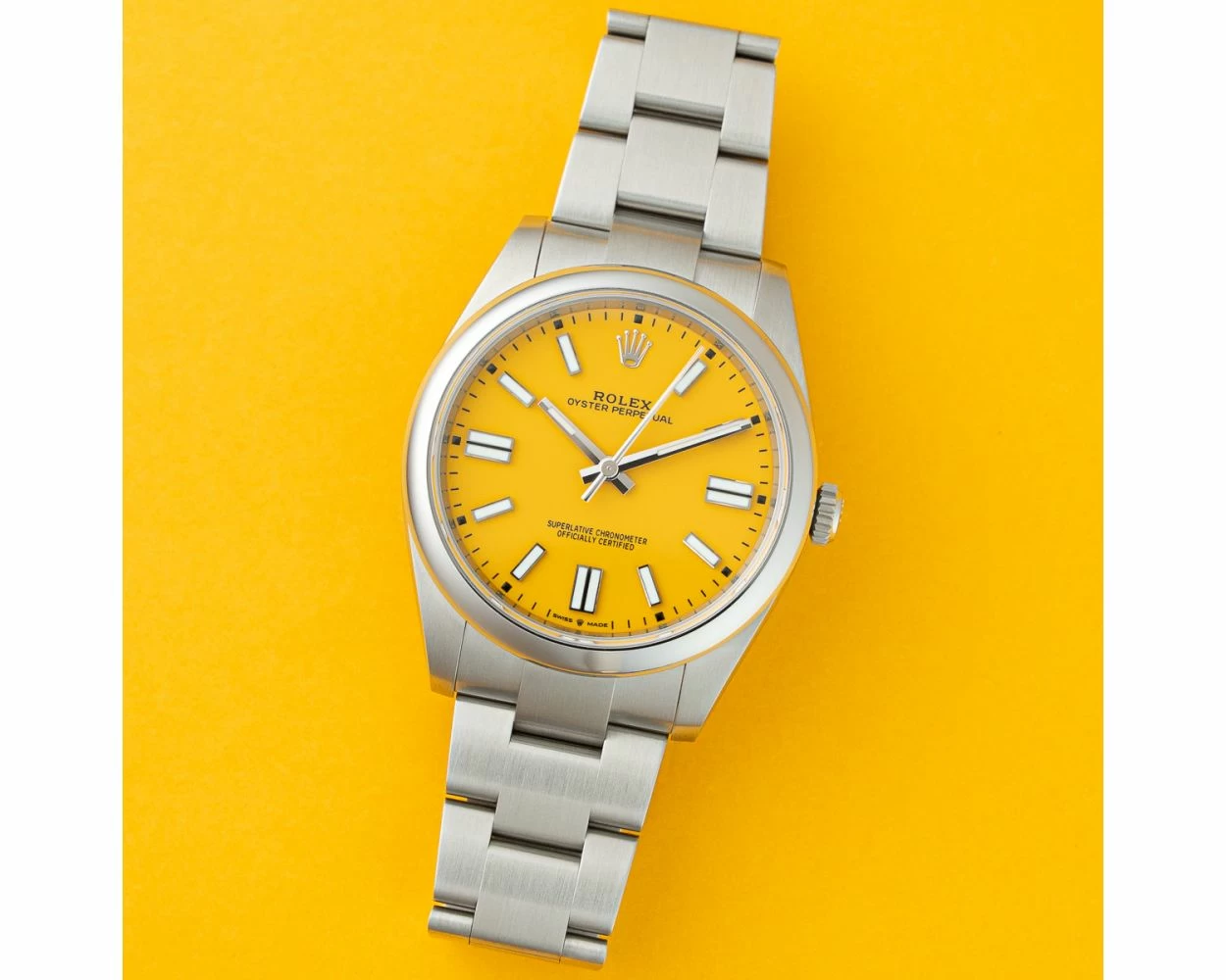 Buy Genuine Used Rolex Oyster Perpetual 41 124300 Watch Yellow Dial SKU 6402