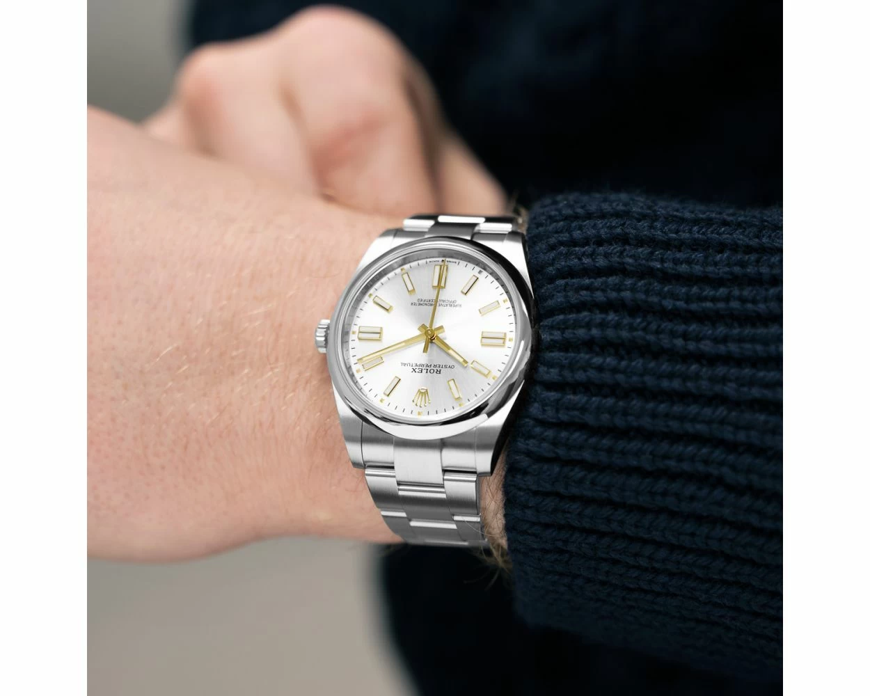 Rolex 124300 silver online