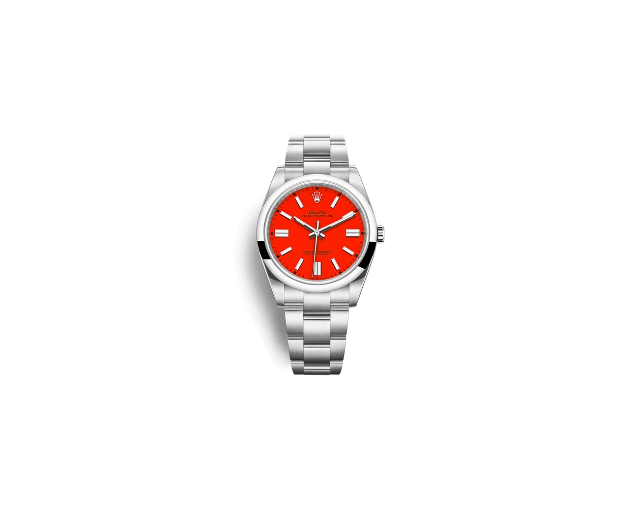 Rolex Oyster Perpetual 41 Coral Red Dial Steel 124300