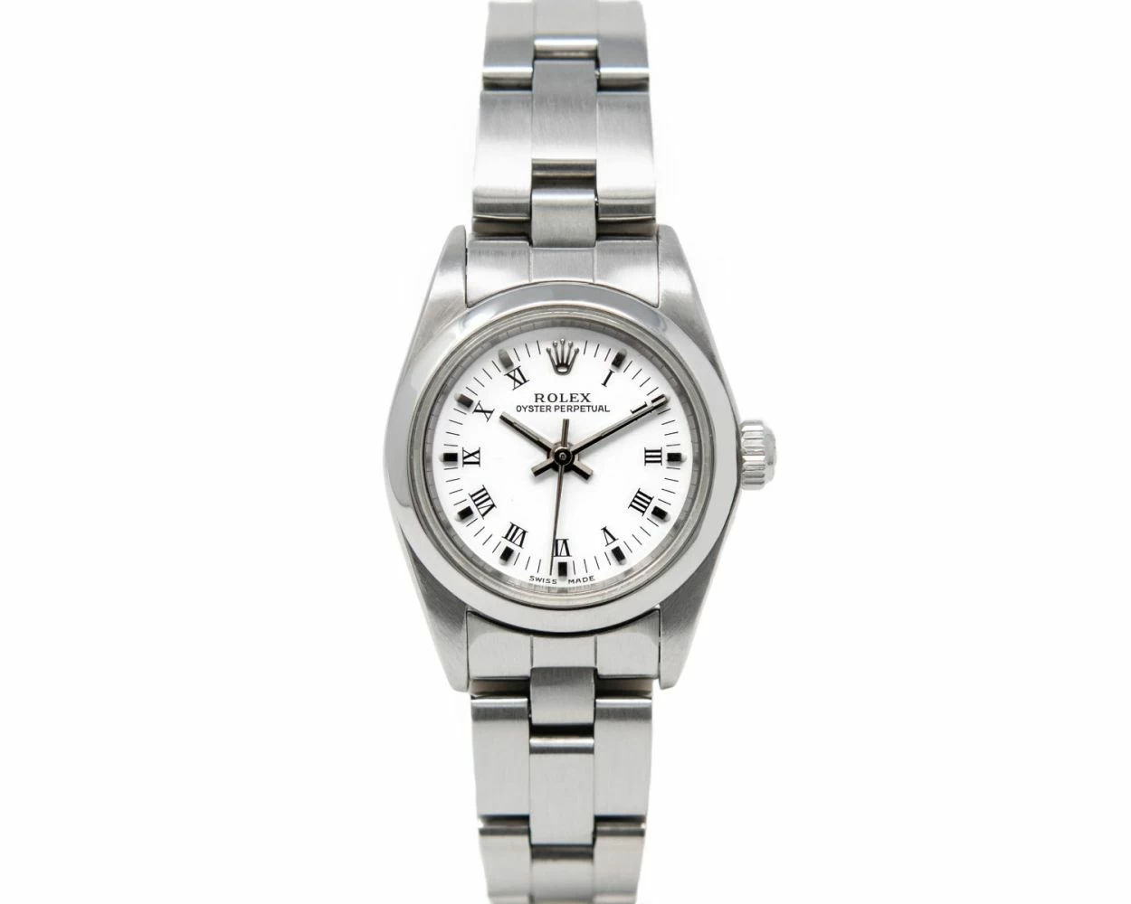 Rolex Oyster Perpetual 24 White Roman Dial Steel 76080