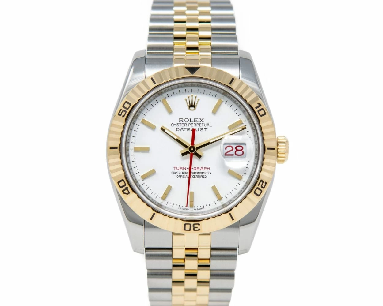 Rolex turn o sales graph white dial