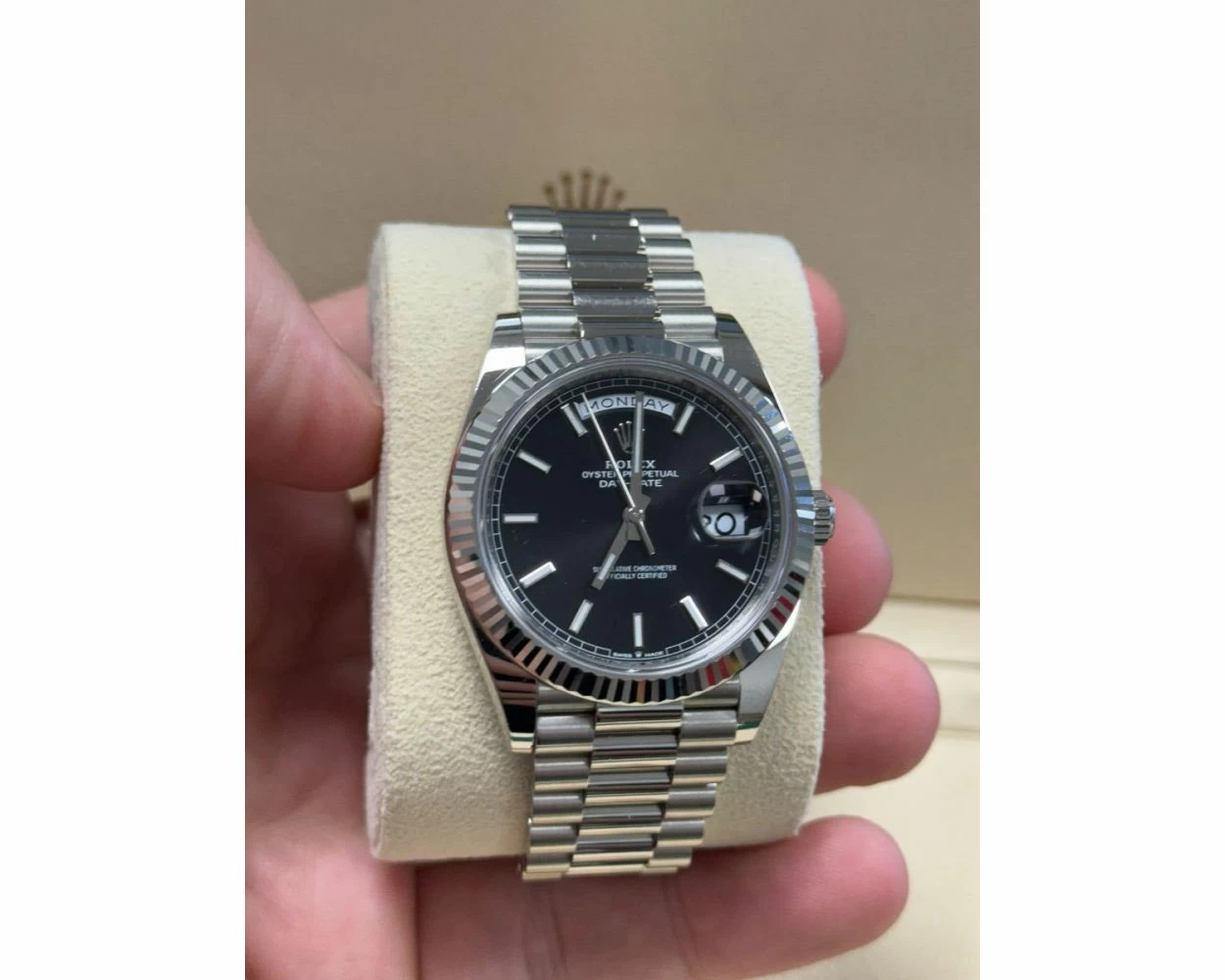 Buy Genuine Used Rolex Day-Date 40 228239 Watch Bright Black