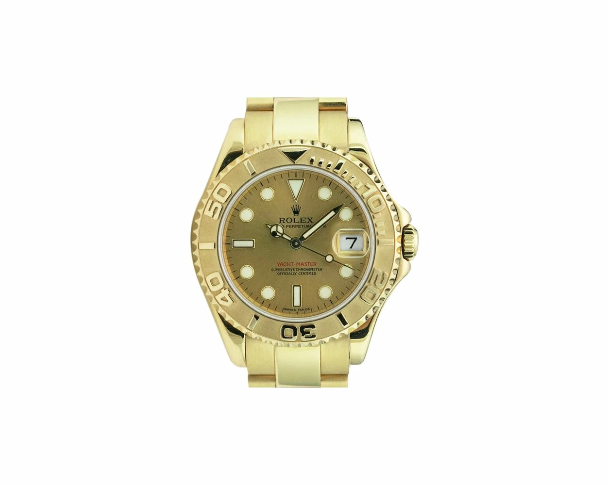 Buy Genuine Used Rolex Yacht Master 35 168628 Watch Champagne