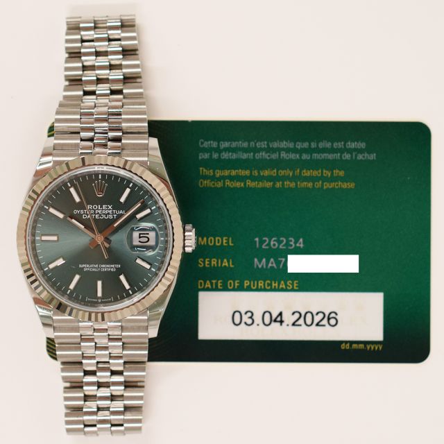 Buy Genuine Rolex Datejust 36 126234 - Aubergine, Jubilee | SKU 7416