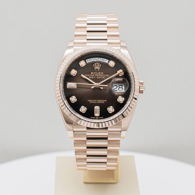 Buy Genuine Used Day-Date 36 128345RBR Watch - Pave Diamond Dial | SKU 6270