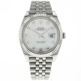 Rolex Datejust 41, Mother of Pearl Diamond Dial, Steel White