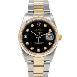 Rolex silver discount black face