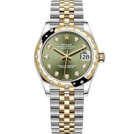 Rolex Datejust Olive Green Women's Watch Diamonds - m278343rbr-0030