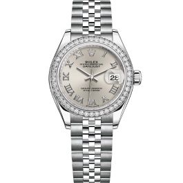 Buy Genuine Used Rolex Lady Datejust 28 279384RBR Watch Silver Dial SKU 7689