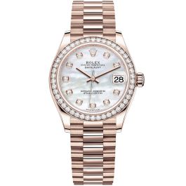 Rolex mother of pearl rose clearance gold