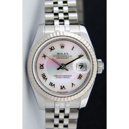 Buy Genuine Used Rolex Lady Datejust 26 179174 Watch Decorated Pink Mother of Pearl Dial SKU 1848