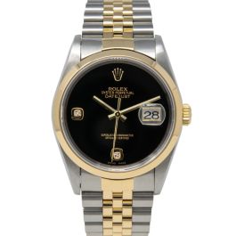 Rolex Datejust 36, Black Onyx Arabic Dial, Steel & Gold, 16203 Rolex Datejust 36, Black Onyx Arabic Dial, Steel & Gold, 16203