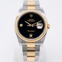 Buy Genuine Used Rolex Datejust 36 116203 Watch Black Onyx Dial SKU 5504